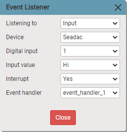 Event Listener Config block