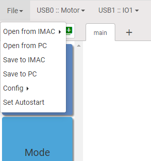 File drop-down menu 1