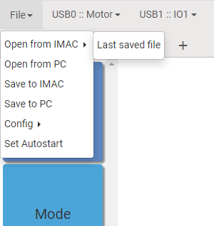 File drop-down menu 2