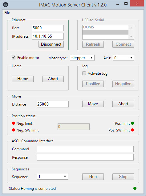 IMAC ETHERNET MOTION SERVER