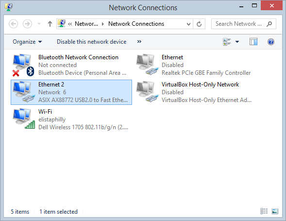 Windows: network connections